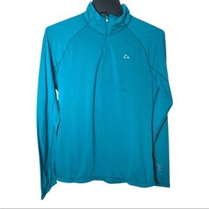 Merino Blend Paradox womens size L Pullover 1/4 zipper long sleeve stretch top